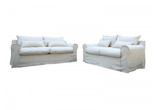Linen Slip Cover 2 Seater Lounge