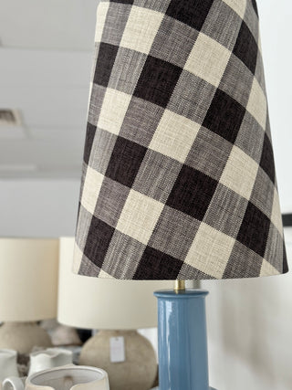 Tall Taper Lampshade | Black and White Gingham