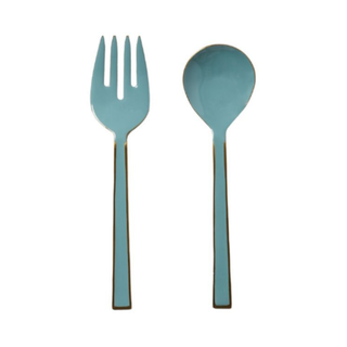 Enamel Salad Severs - Dusty Blue