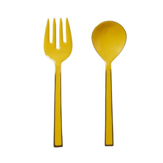 Enamel Salad Servers - Sunny