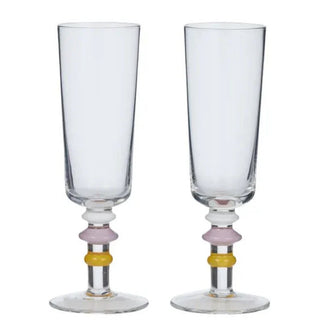 Tori Glass Flute Set of 2 - Pink/Orange