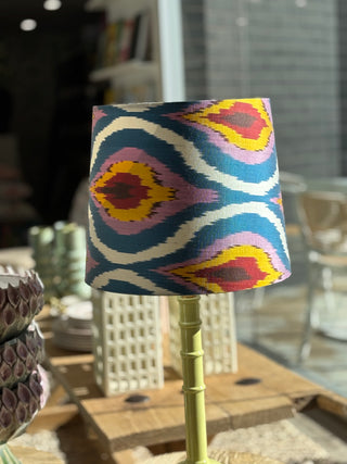 Pink Blue Yellow Ikat Lampshade - Empire