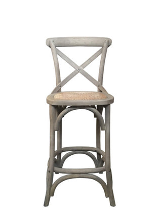 Grey Cross Back Bar Stool