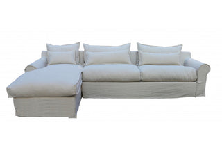 Linen Slip Cover Chaise LHS Lounge