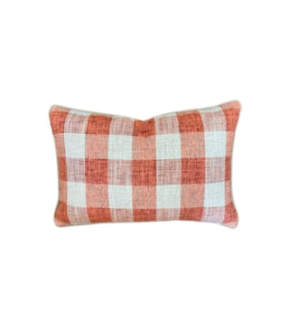Paprika and White Gingham with natural linen backing