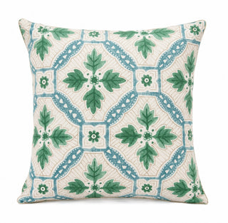 Anna Spiro | Carmona Green + Taupe Cushion