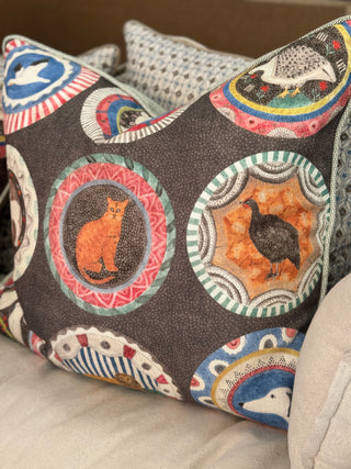 GP & J Baker X Kit Kemp Robina's Dinner Party Cocoa Print Cushion