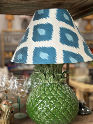 Multi Bluespot Ikat Lampshade - Conical