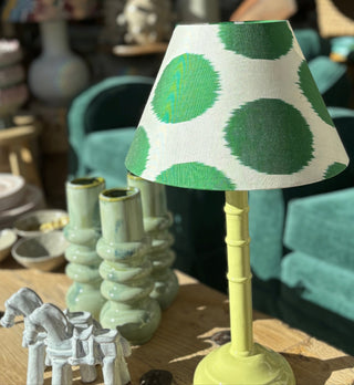 Green Dot Ikat Lampshade - Conical