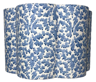 Bagatelle Delft Blue Scalloped Drum Shade