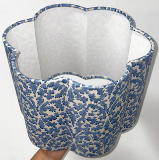 Bagatelle Delft Blue Scalloped Drum Shade