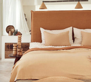 Sanctuary Linen Bed Head with Slipcover - Nutmeg