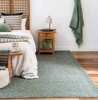Zebra Home | Carter Rug - Forest Green Wool & Jute
