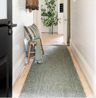 Zebra Home | Carter Rug - Forest Green Wool & Jute