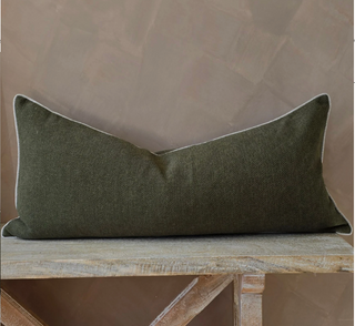 Hailey Linen Chenillie Cushion  | Moss Green
