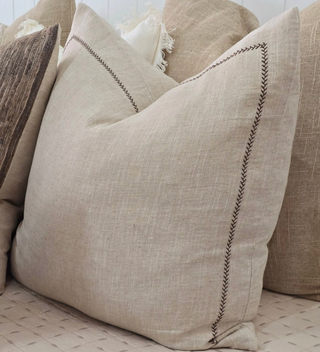 Delilah Herringbone Linen Cotton Cushion