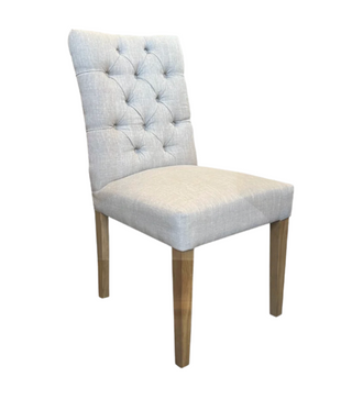 Linen Button-Back Chair