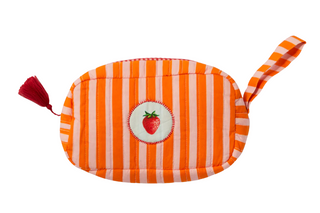 Royal Stripe Strawberry Cosmetic Bag