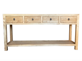 4-Drawer Hall Table With Shelf