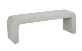 Ivory Boucle Bench Seat