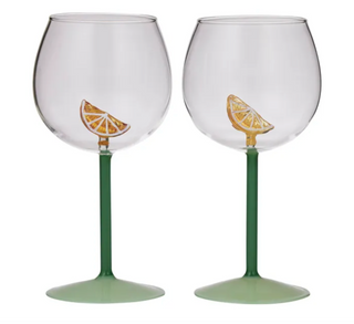Lemon Slice Gin Balloon Glass - Set of 2