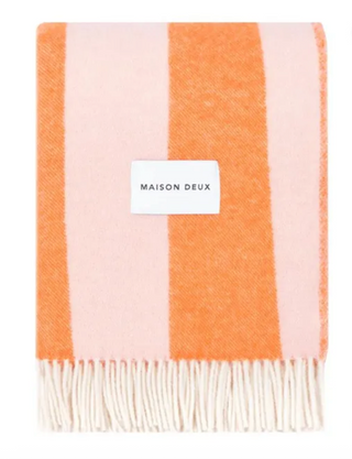 Rough Stripe Blanket - Pink Carrot