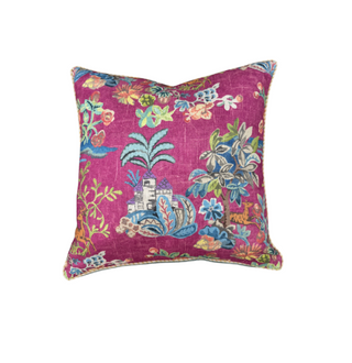 GP & J Baker X Kit Kemp Knight's Tale Fuchsia Cushion