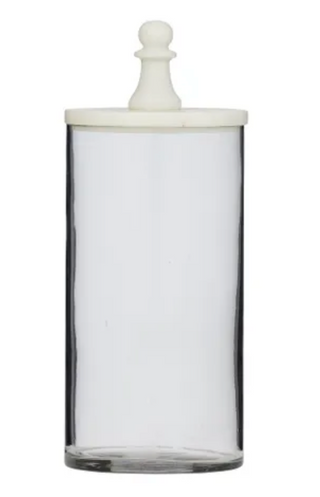 Marble Glass Jar Tall