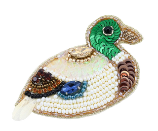 Beaded Duck Brooch