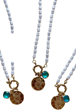 Heart of the Sea Charm Pearl Necklace