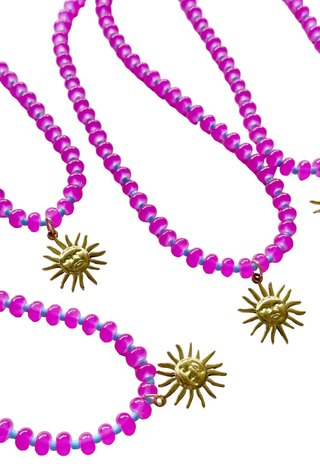 Hot Pink Sunny Gem Necklace