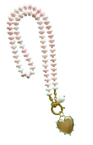 Pink Pearl Love Necklace