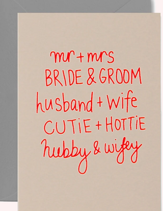 Mr and Mrs card