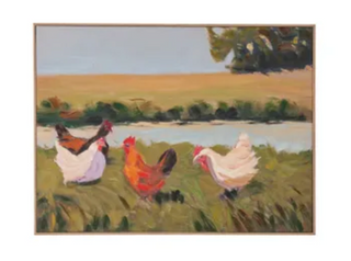 Chicken Run Framed Oil Painting