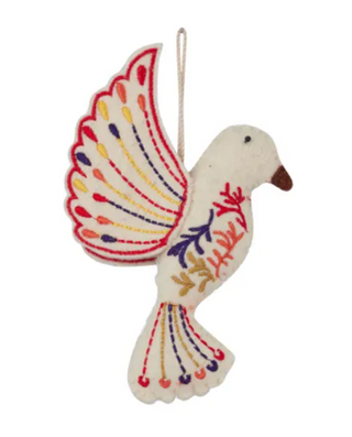Embroidered Bird Felt Ornament