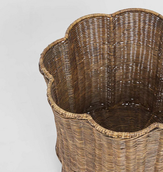 Scalloped Rattan Basket