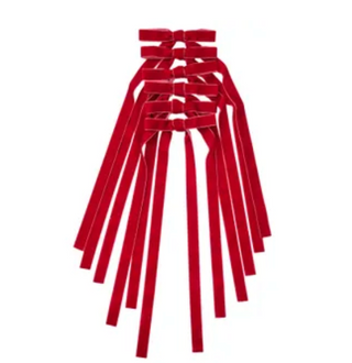 Red Velvet Bows Set of 6
