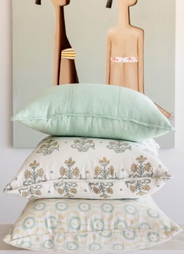 Imperial Bloom Cushion - Zephyr Blue