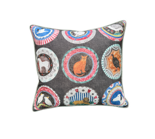 GP & J Baker X Kit Kemp Robina's Dinner Party Cocoa Print Cushion