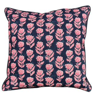 Anna Spiro | Marigold Multi Pink and Navy Cushion