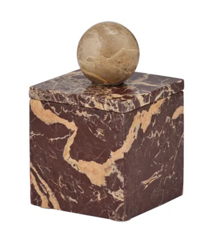 Marble Trinket Box - Claret